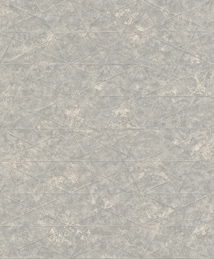 Seth Light Grey Triangle Wallpaper by Advantage Concrete Covers about 57.5 square feet 20.9-in by 33-ft long roll Unpasted 5.9 - Fabric Carolina -