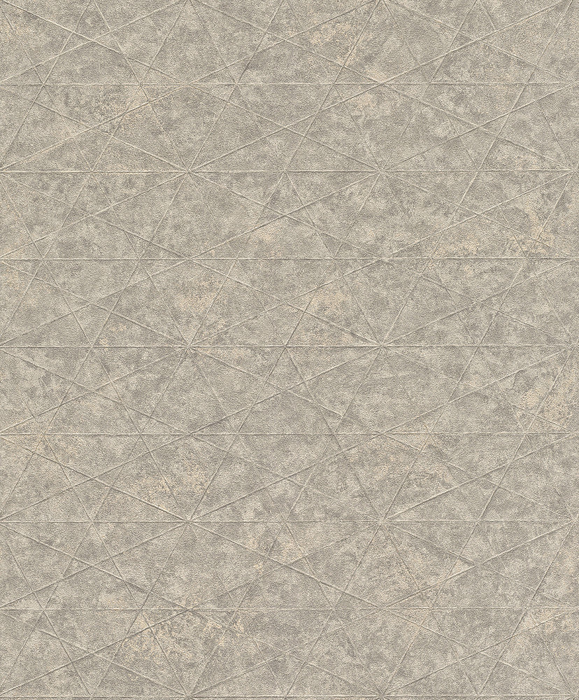 Seth Grey Triangle Wallpaper by Advantage Concrete Covers about 57.5 square feet 20.9-in by 33-ft long roll Unpasted 5.9 - Fabric Carolina -