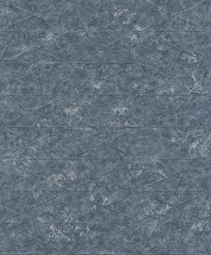 Seth Indigo Triangle Wallpaper by Advantage Concrete Covers about 57.5 square feet 20.9-in by 33-ft long roll Unpasted 5.9 - Fabric Carolina -
