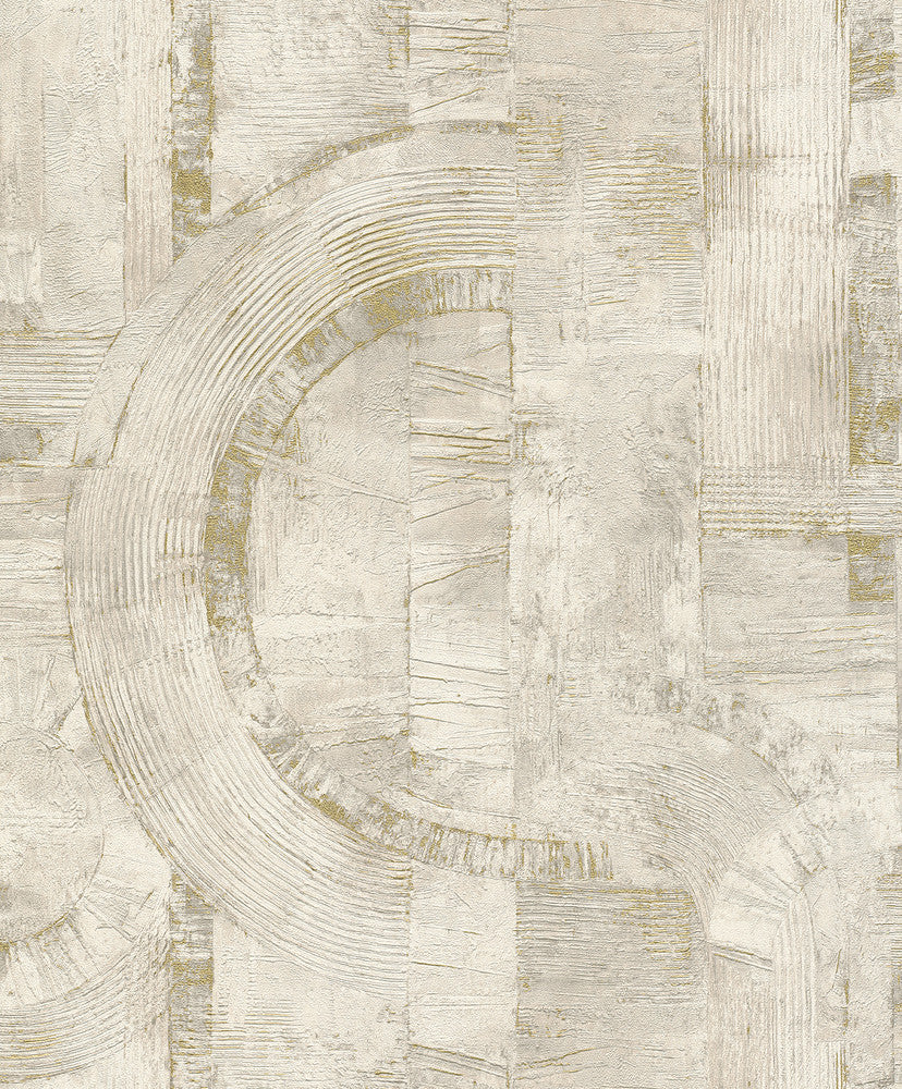 Abe Cream Geo Wallpaper by Advantage Concrete Covers about 57.5 square feet 20.9-in by 33-ft long roll Unpasted 12.6 - Fabric Carolina -
