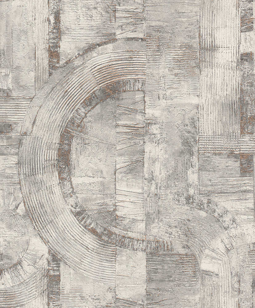 Abe Light Grey Geo Wallpaper by Advantage Concrete Covers about 57.5 square feet 20.9-in by 33-ft long roll Unpasted 12.6 - Fabric Carolina -