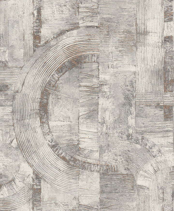 Abe Light Grey Geo Wallpaper by Advantage Concrete Covers about 57.5 square feet 20.9-in by 33-ft long roll Unpasted 12.6 - Fabric Carolina -