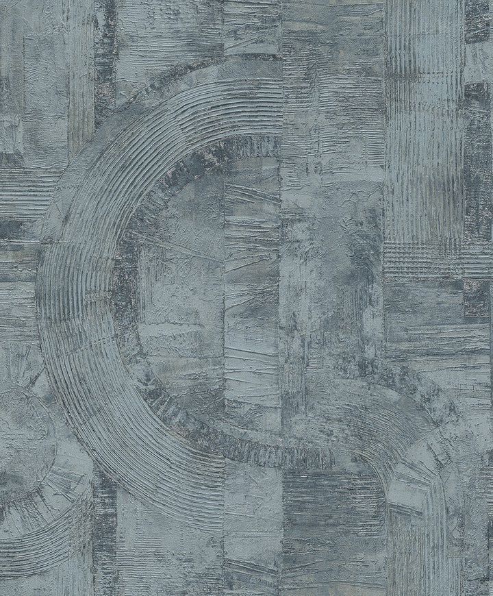 Abe Blue Geo Wallpaper by Advantage Concrete Covers about 57.5 square feet 20.9-in by 33-ft long roll Unpasted 12.6 - Fabric Carolina -