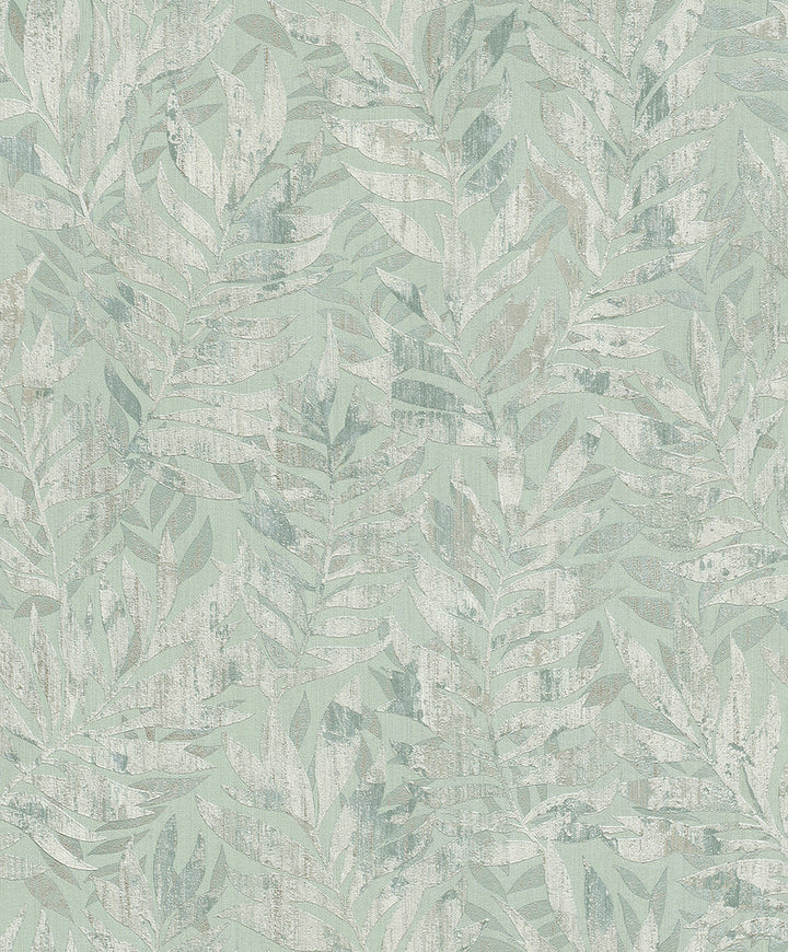 Beck Green Leaf Wallpaper by Advantage Concrete Covers about 57.5 square feet 20.9-in by 33-ft long roll Unpasted 12.6 - Fabric Carolina -