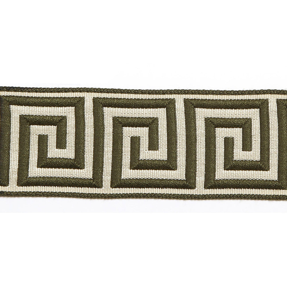 Hellenic Key Jacquard Tape Caper by Europatex Fabric Hellenic 62% Fibranne, 38% Rayon 2.00 inches - Fabric Carolina -