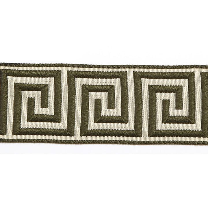 Hellenic Key Jacquard Tape Caper by Europatex Fabric Hellenic 62% Fibranne, 38% Rayon 2.00 inches - Fabric Carolina -