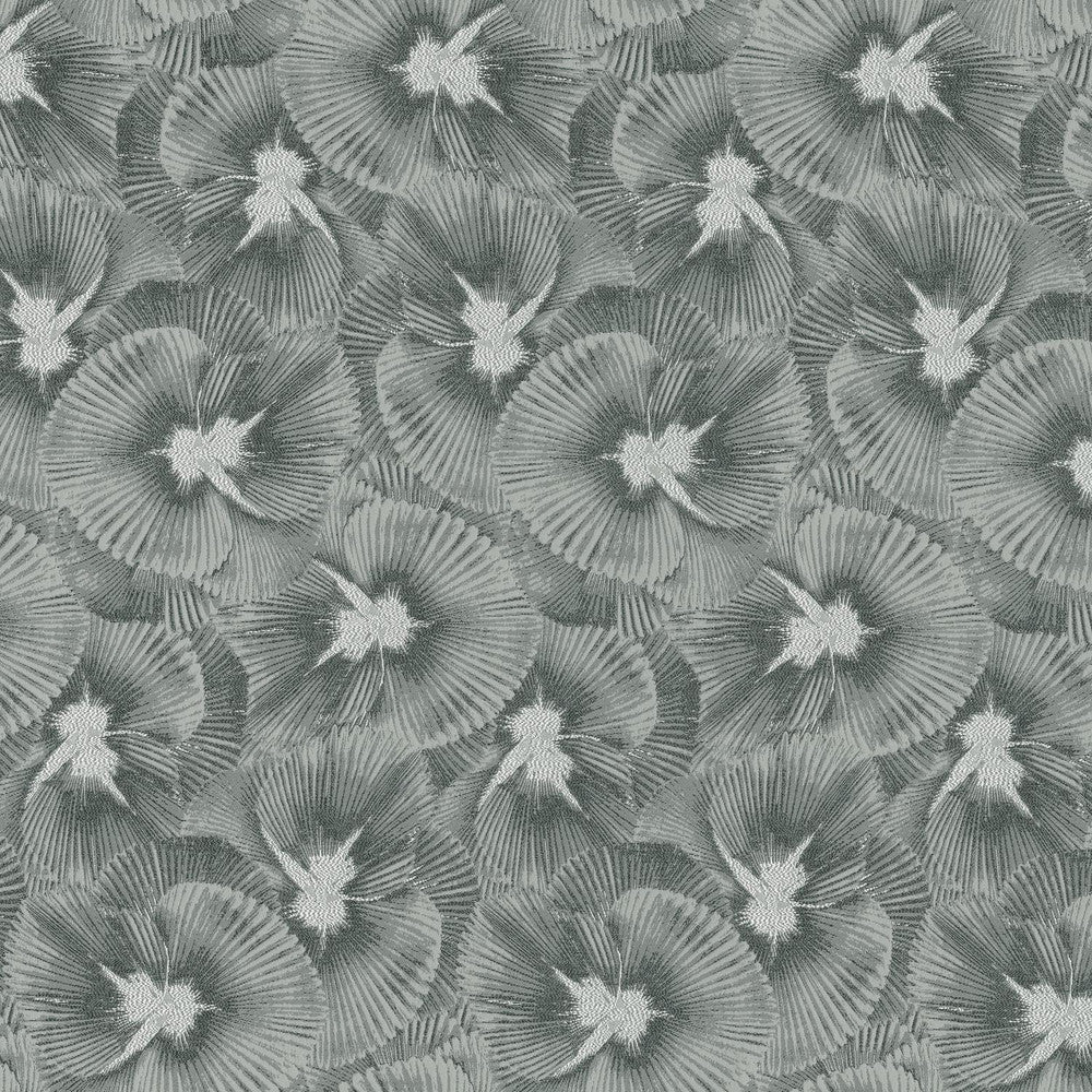 Fleurine Pewter 410053 by PKL Studio Fabric - 100%Polyester INDIA 9000 Horizontal: 9.3 and Vertical: 22 54 - Fabric Carolina -