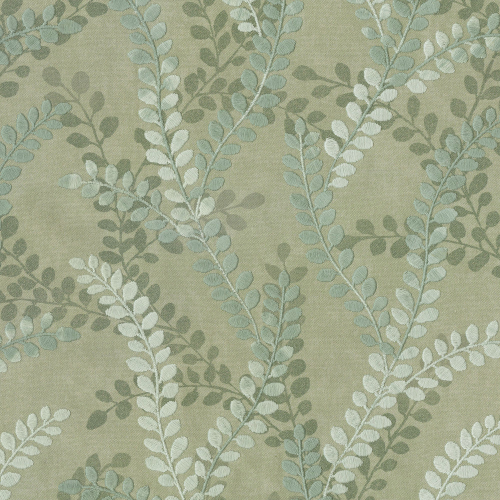 Eucalyptus Emb Green Tea 410120 by PKL Studio Fabric - 100%Cotton Embroid:100%Cotton INDIA 15000 Horizontal: 27 and Vertical: 26 54 - Fabric Carolina -
