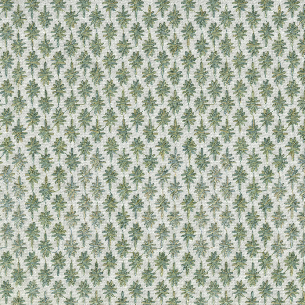 Crest Haven Emb Seaglass 410141 by PKL Studio Designer Fabric - 50% Polyester 50% Cotton Embroid:100% Viscose INDIA 51000 Horizontal: 1.1 and Vertical: 1.2 54 - Swanky Fabrics -