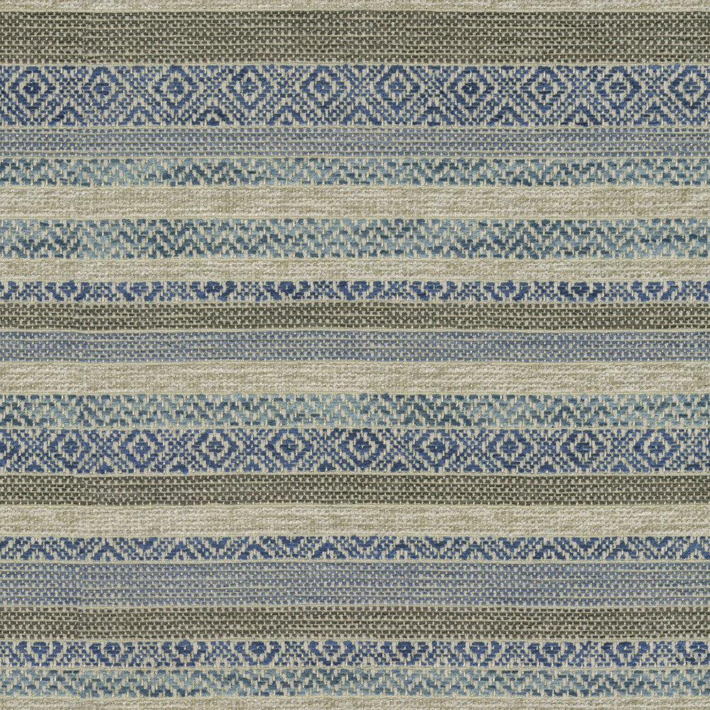 Kilim Bands Atlantic 410311 by PKL Studio Fabric - 67% Polyester 23% Viscose 3% Linen 7% Cotton INDIA 51000 Horizontal: 1.3 and Vertical: 7 54 - Fabric Carolina -