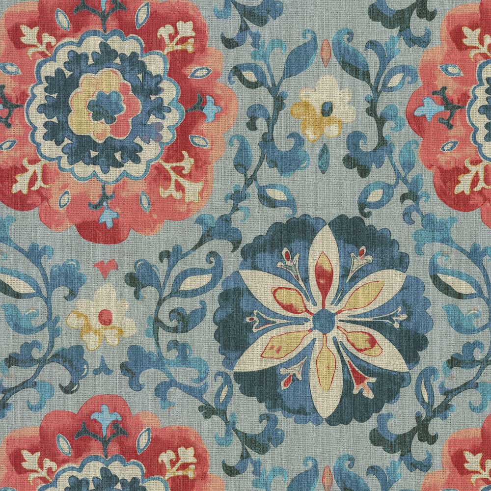 Soumak Suzani Byzantine 410330 by PKL Studio Fabric - 100%Cotton PERU 22000 Horizontal: 13.5 and Vertical: 13.5 54 - Fabric Carolina -