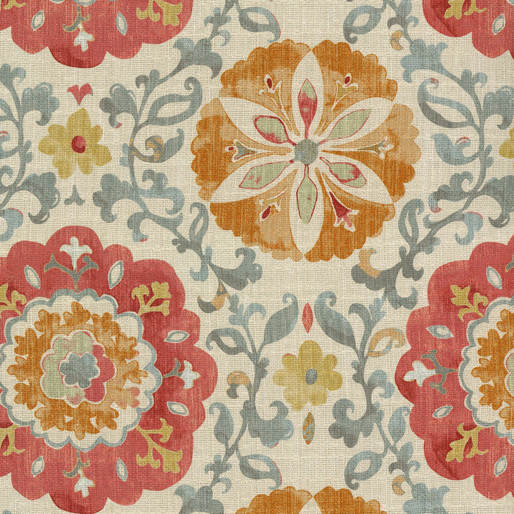 Soumak Suzani Ginger 410332 by PKL Studio Fabric - 100%Cotton PERU 22000 Horizontal: 13.5 and Vertical: 13.5 54 - Fabric Carolina -