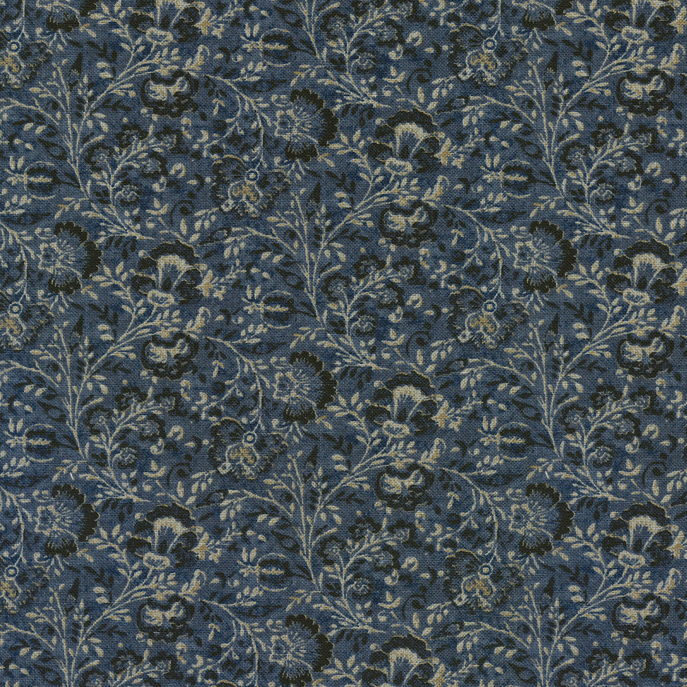 Filigree Indigo 410360 by PKL Studio Fabric - Base:100%Cotton CHINA 27000 Horizontal: 4.5 and Vertical: 5.05 54 - Fabric Carolina -