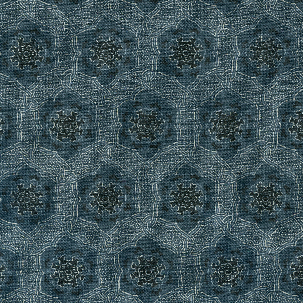 Trinket Indigo 410410 by PKL Studio Fabric - Base:100% Cotton CHINA 19000 Horizontal: 6.75 and Vertical: 6.31 54 - Fabric Carolina -