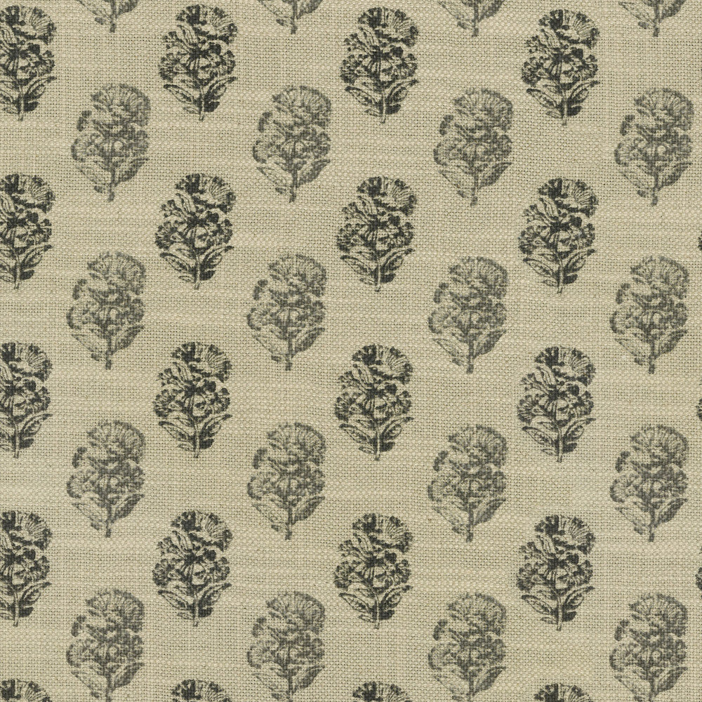 Posy Charcoal 410423 by PKL Studio Designer Fabric - 75%Cotton 25%Linen PAKISTAN 31000 Horizontal: 3.75 and Vertical: 3.125 55 - Swanky Fabrics -