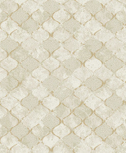 Pilak Gold Ogee Tile Wallpaper by A-Street Prints