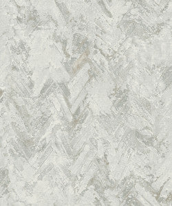 Amesemi Light Grey Distressed Herringbone Wallpaper by A-Street Prints