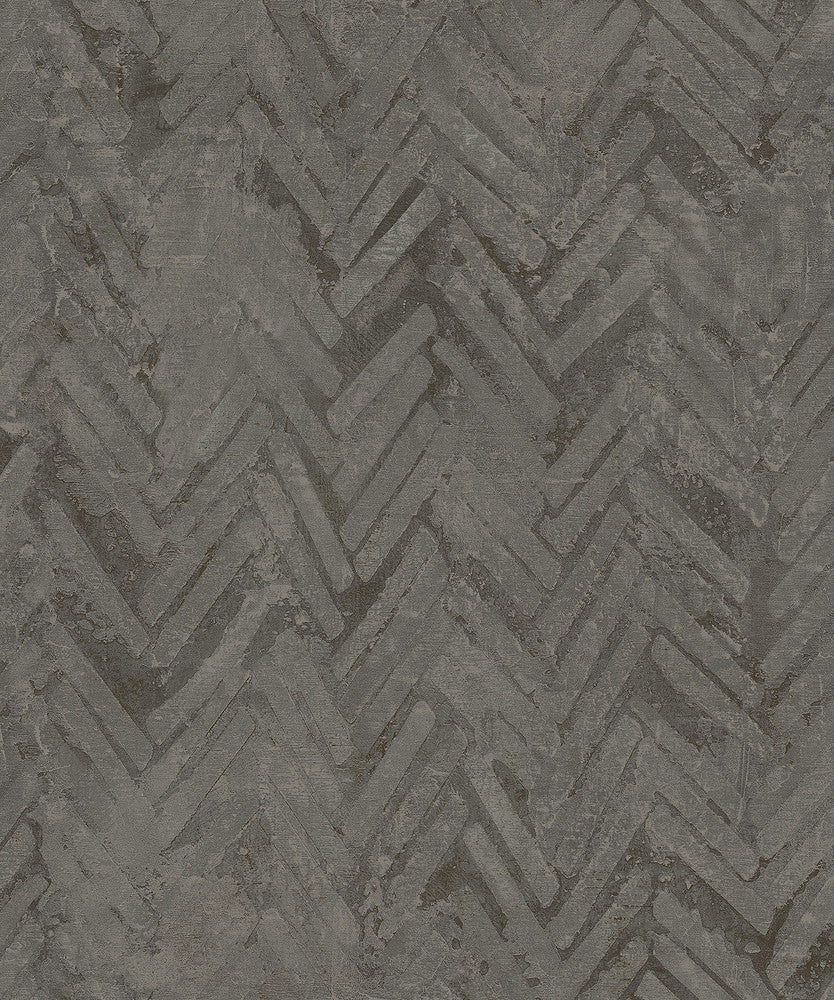 Amesemi Dark Grey Distressed Herringbone Wallpaper by A-Street Prints Lumina Covers about 57.8 square feet 21-in by 33-ft long roll Unpasted 12.6 - Fabric Carolina -