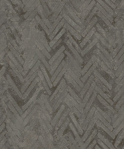 Amesemi Dark Grey Distressed Herringbone Wallpaper by A-Street Prints