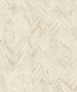 Amesemi Cream Distressed Herringbone Wallpaper by A-Street Prints