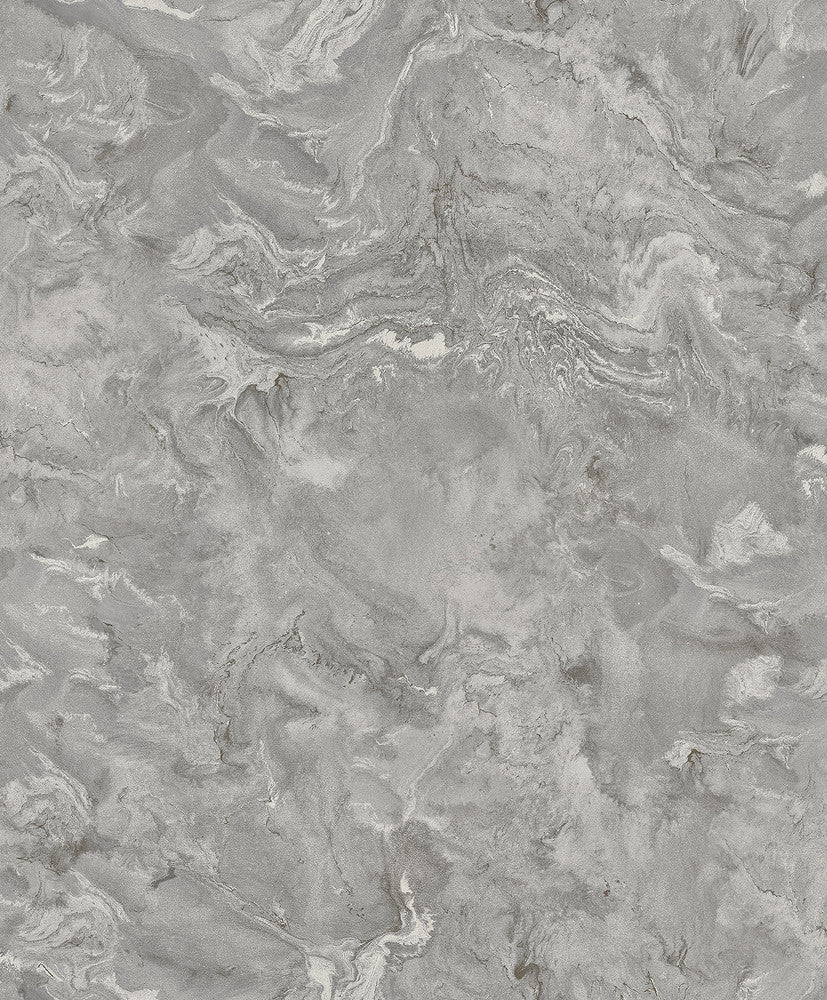 Meness Grey Metallic Marbling Wallpaper by A-Street Prints Lumina Covers about 57.8 square feet 21-in by 33-ft long roll Unpasted 12.6 - Fabric Carolina -