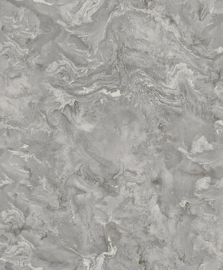 Meness Grey Metallic Marbling Wallpaper by A-Street Prints Lumina Covers about 57.8 square feet 21-in by 33-ft long roll Unpasted 12.6 - Fabric Carolina -