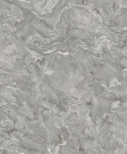 Meness Grey Metallic Marbling Wallpaper by A-Street Prints