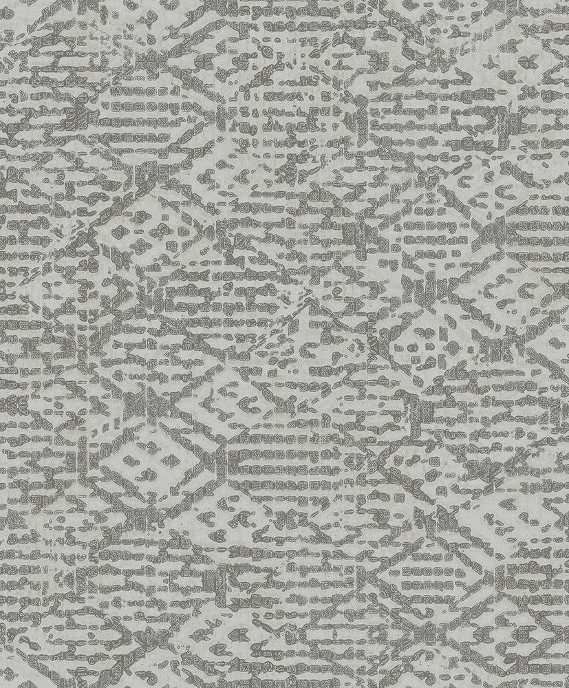 Helene Pewter Glitter Geometric Wallpaper by A-Street Prints Lumina Covers about 57.8 square feet 21-in by 33-ft long roll Unpasted 12.6 - Fabric Carolina -