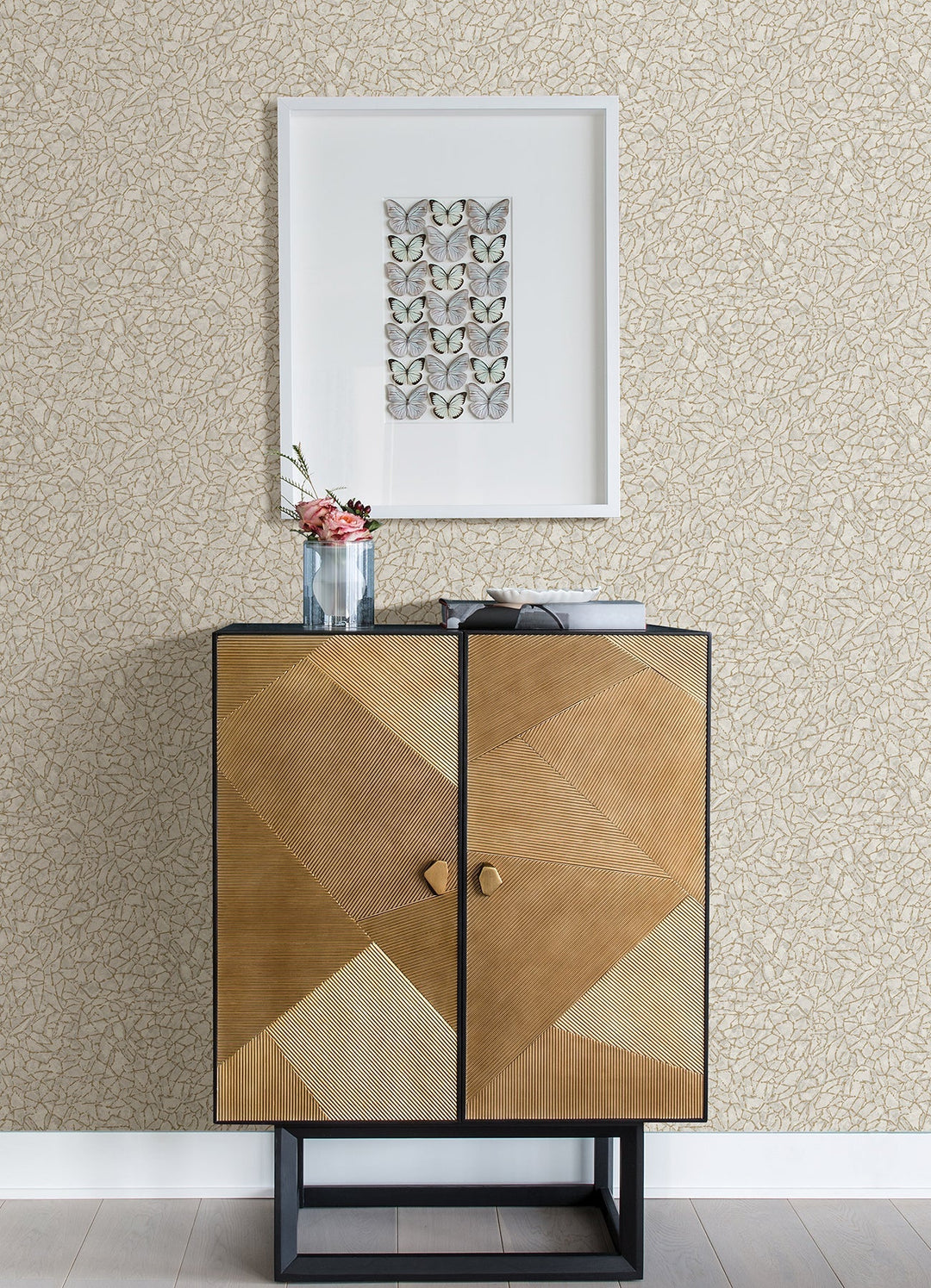Soma Silver Metallic Crackling Wallpaper by A-Street Prints Designer