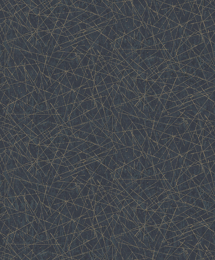 Bulan Dark Blue Abstract Lines Wallpaper by A-Street Prints Lumina Covers about 57.8 square feet 21-in by 33-ft long roll Unpasted 25.2 - Fabric Carolina -