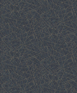 Bulan Dark Blue Abstract Lines Wallpaper by A-Street Prints