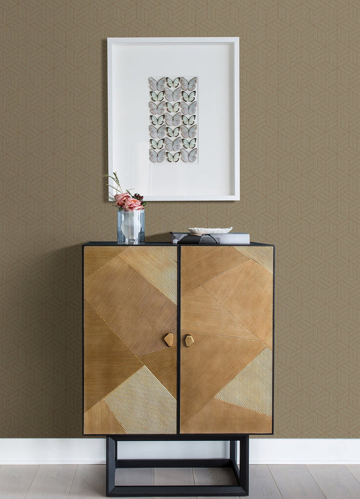 Izarra Copper Geometric Block Wallpaper by A-Street Prints Designer