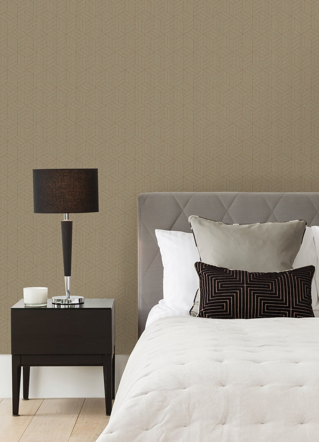 Izarra Copper Geometric Block Wallpaper by A-Street Prints Designer