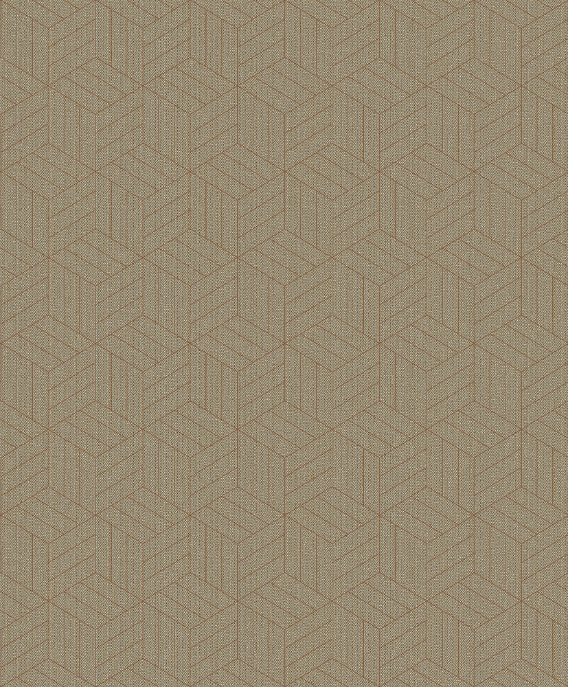 Izarra Copper Geometric Block Wallpaper by A-Street Prints Lumina Covers about 57.8 square feet 21-in by 33-ft long roll Unpasted 25.2 - Fabric Carolina -