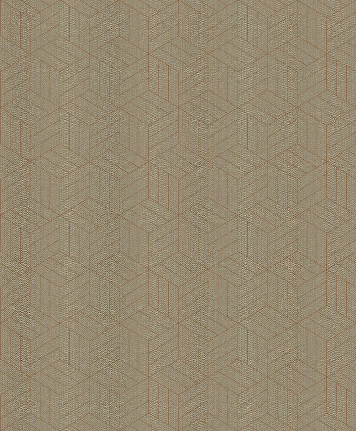 Izarra Copper Geometric Block Wallpaper by A-Street Prints Lumina Covers about 57.8 square feet 21-in by 33-ft long roll Unpasted 25.2 - Fabric Carolina -