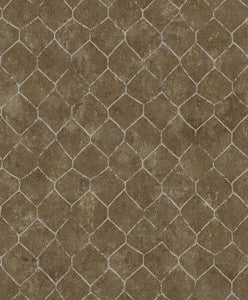 Rauta Brass Hexagon Tile Wallpaper by A-Street Prints