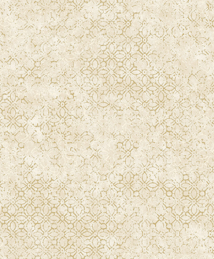 Khauta Champagne Floral Geometric Wallpaper by A-Street Prints Lumina Covers about 57.8 square feet 21-in by 33-ft long roll Unpasted 12.6 - Fabric Carolina -