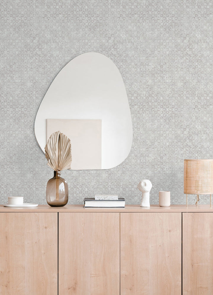 Khauta Sterling Floral Geometric Wallpaper by A-Street Prints Designer