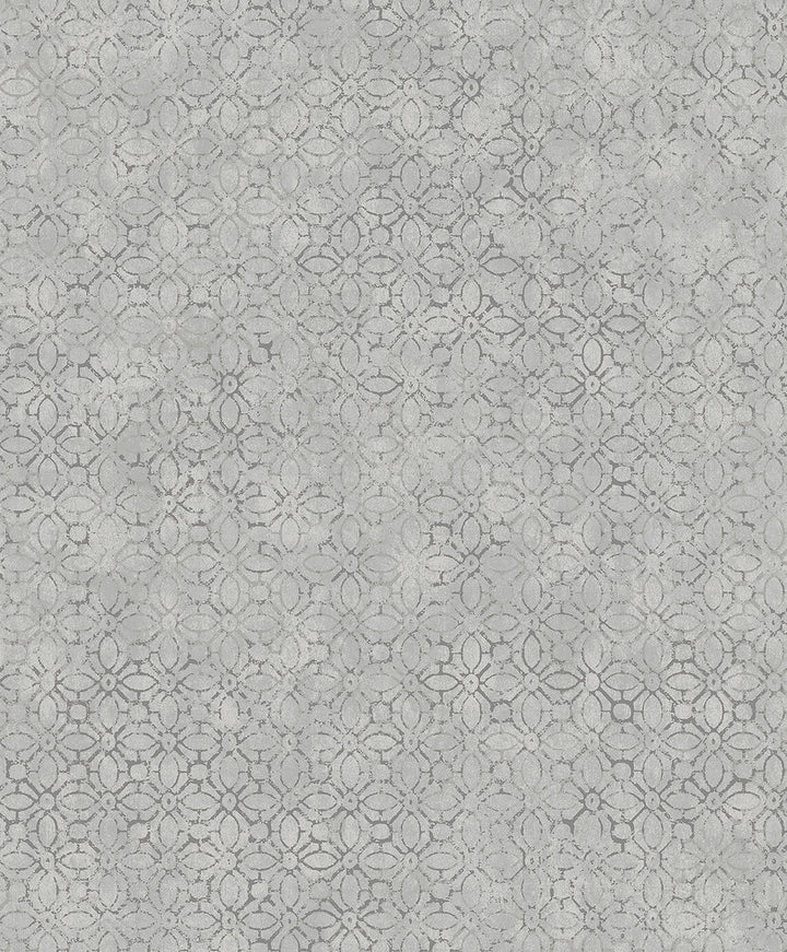Khauta Sterling Floral Geometric Wallpaper by A-Street Prints Lumina Covers about 57.8 square feet 21-in by 33-ft long roll Unpasted 12.6 - Fabric Carolina -