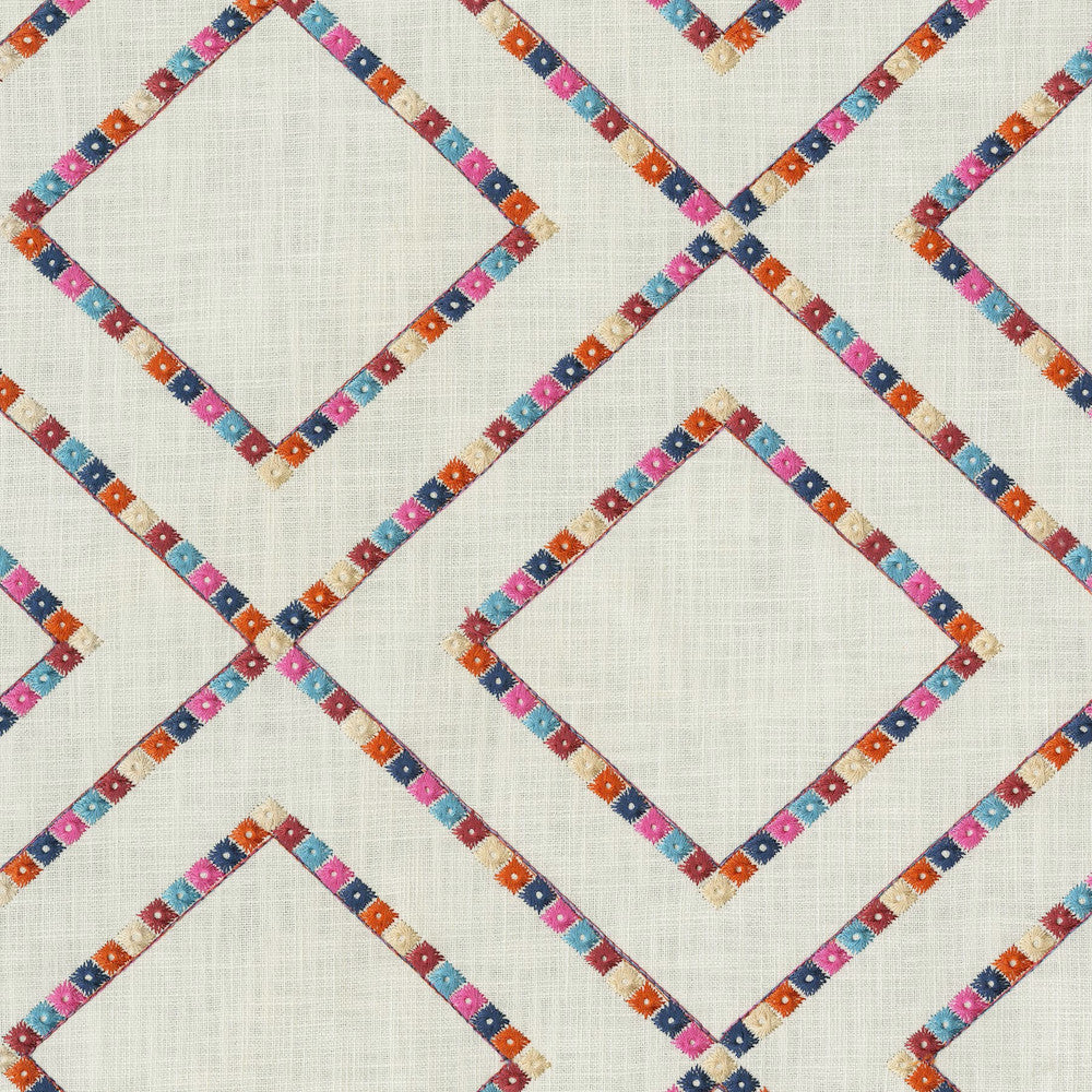 Beaded Lattice Carnival 410510 by PKL Studio Fabric - 100% Cotton Embroid:100% Viscose INDIA 51000 Horizontal: 12.5 and Vertical: 11.5 55 - Fabric Carolina -