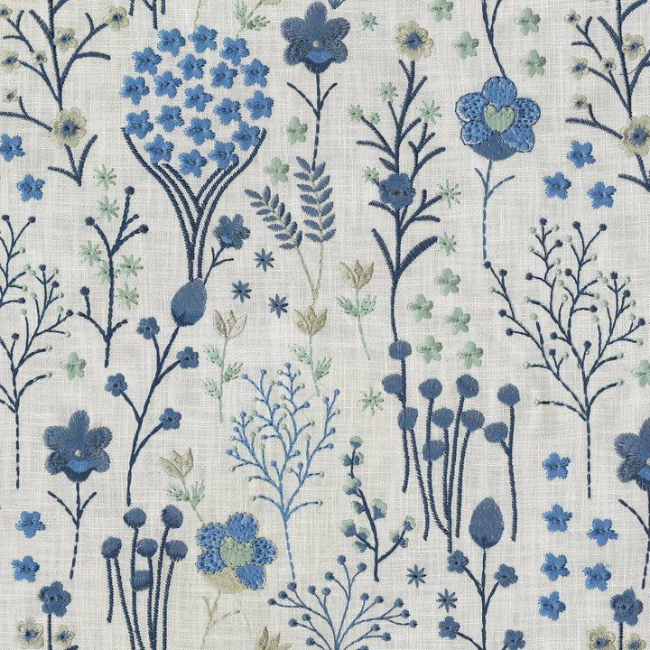 Floral Feast Emb Porcelain 410521 by PKL Studio Fabric Base 100% Cotton Emb 100% Viscose India 51000 Horizontal: 12.8 and Vertical: 15.3 55 - Fabric Carolina -