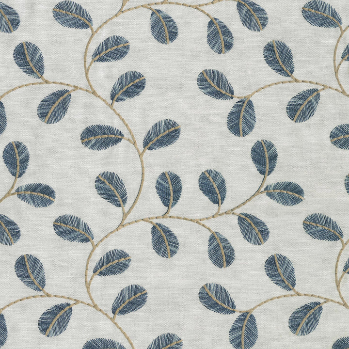 Leaf Love Emb Lapis 410532 by PKL Studio Fabric - 71% Polyester 29% Cotton Embroid:100% Viscose INDIA 19000 Horizontal: 10.4 and Vertical: 9.4 54 - Fabric Carolina -