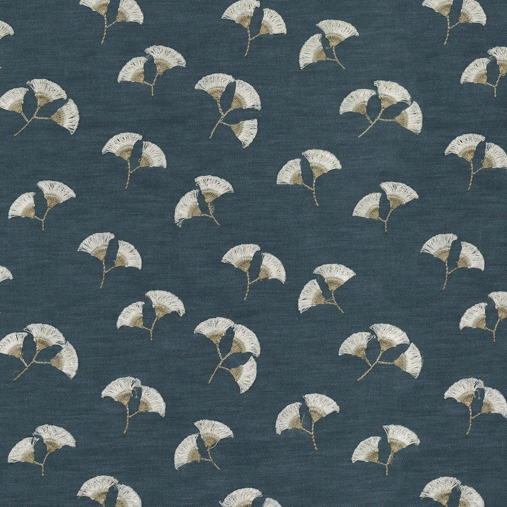 Whispering Leaf Denim 410540 by PKL Studio Fabric - 70% Polyester 30% Cotton Embroid:100% Polyester INDIA 51000 Horizontal: 9 and Vertical: 6.25 54 - Fabric Carolina -