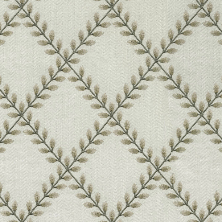Clover Lane Emb Birch 410571 by PKL Studio Designer Fabric - 100% Polyester Embroid:100% Viscose INDIA 51000 Horizontal: 5.375 and Vertical: 6.25 55 - Swanky Fabrics -