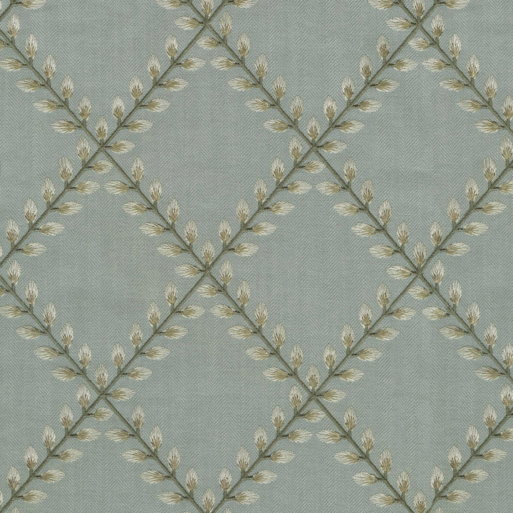Clover Lane Emb Mist 410573 by PKL Studio Designer Fabric - 100% Polyester Embroid:100% Viscose INDIA 51000 Horizontal: 5.375 and Vertical: 6.25 55 - Swanky Fabrics -
