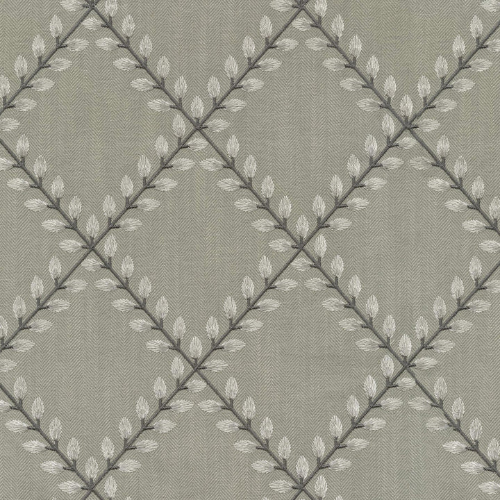Clover Lane Emb Smoke 410574 by PKL Studio Fabric - 100% Polyester Embroid:100% Viscose INDIA 51000 Horizontal: 5.375 and Vertical: 6.25 55 - Fabric Carolina -