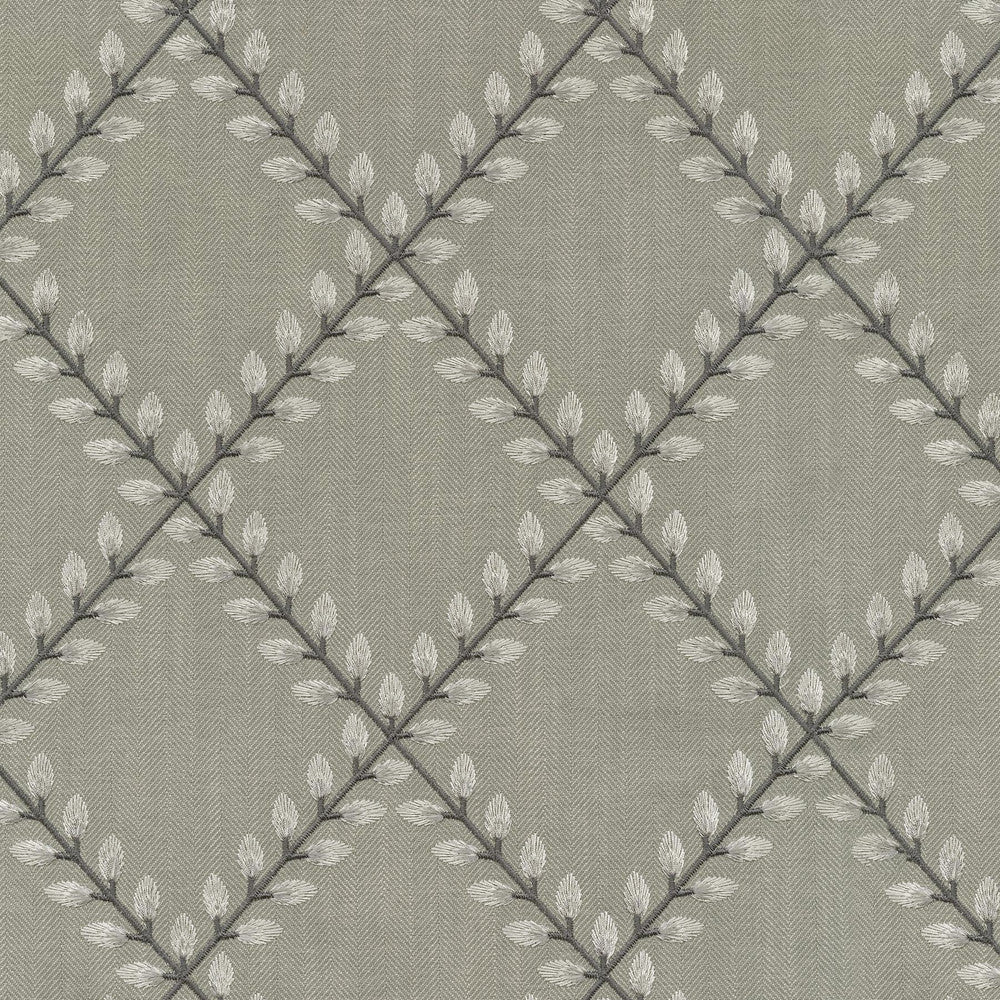 Clover Lane Emb Smoke 410574 by PKL Studio Fabric Base 100% Polyester Emb 100% Viscose India 51000 Horizontal: 5.38 and Vertical: 6.25 55 - Fabric Carolina -