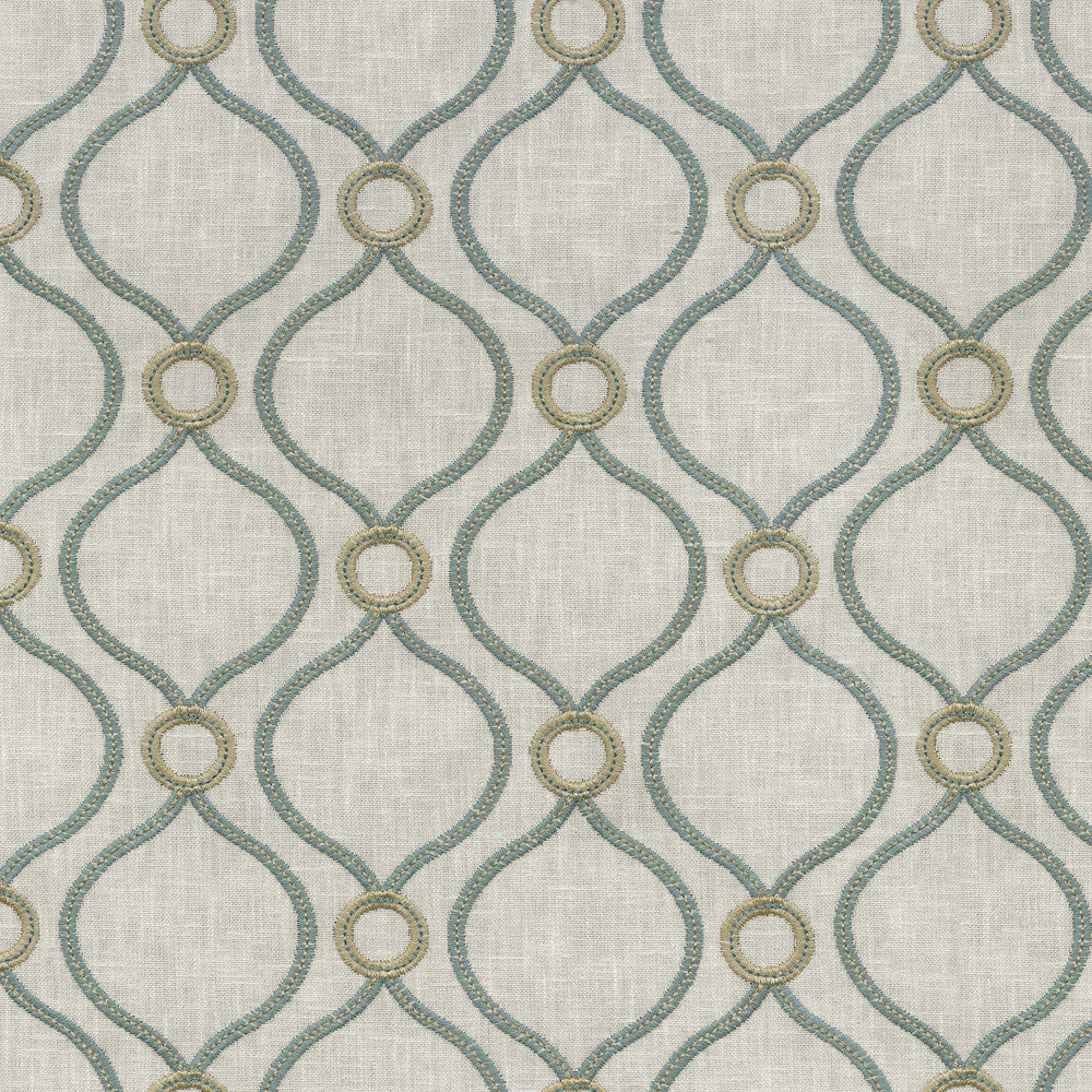Curveball Emb Lagoon-Nc21 410602 by PKL Studio Fabric - 70% Polyester 30% Cotton Embroid:100% Polyester INDIA 51000 Horizontal: 4.625 and Vertical: 4 58 - Fabric Carolina -