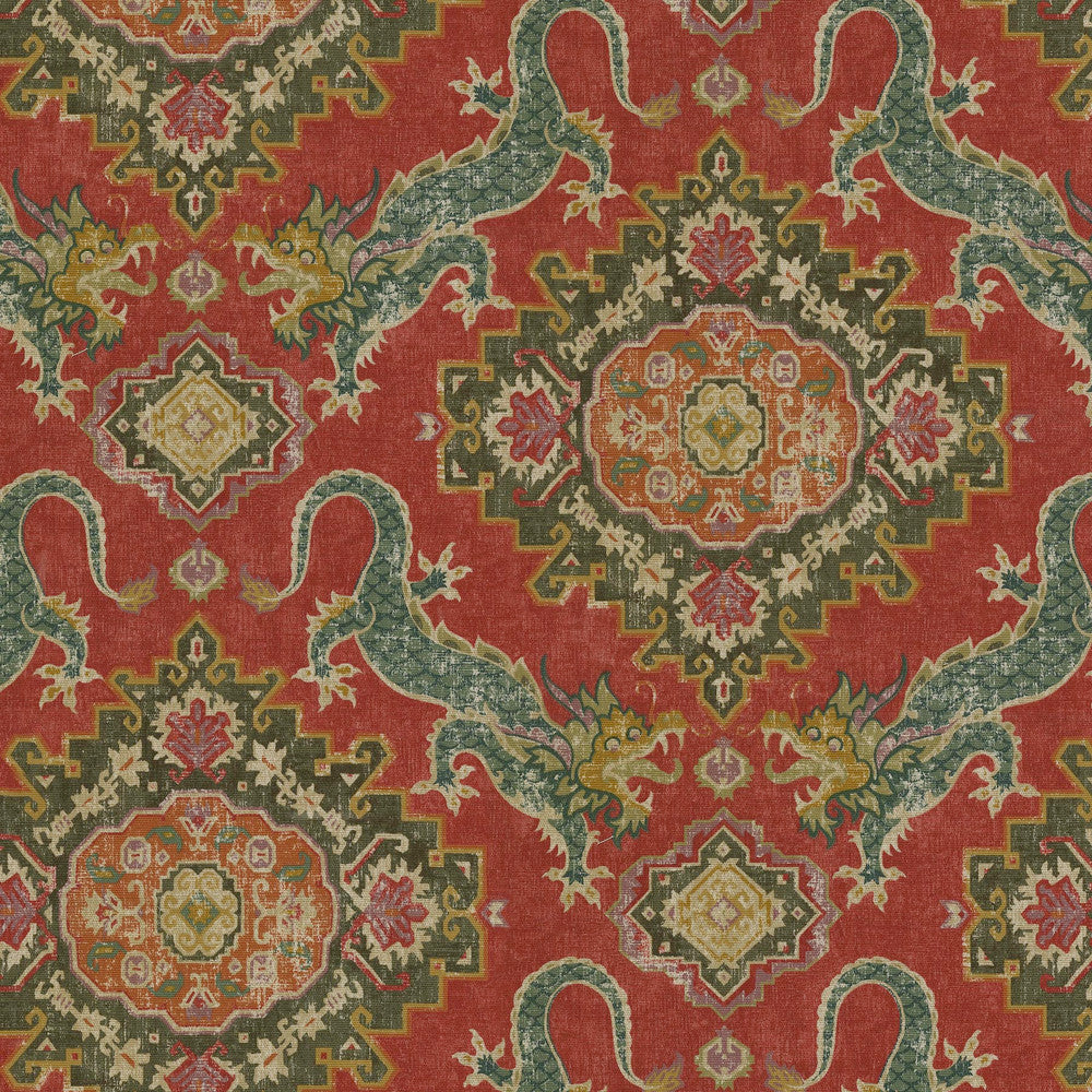 Myth & Medallion Black Cherry 410770 by PKL Studio. Studio NYC Design Fabric - 100% Cotton PERU 24000 Horizontal: 13.5 and Vertical: 25.25 54 - Fabric Carolina -