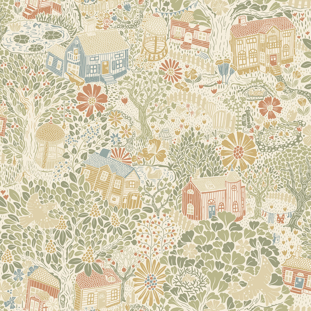 Bygga Bo Neutral Woodland Village Wallpaper by A-Street Prints Briony Covers about 57.5 square feet 20.9-in by 33-ft long roll Unpasted 20.9 - Fabric Carolina -